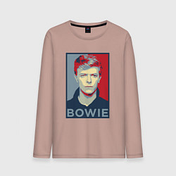 Лонгслив хлопковый мужской Bowie Poster, цвет: пыльно-розовый