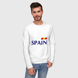 Лонгслив хлопковый мужской Сборная Испании: 9 номер, цвет: белый — фото 2