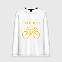 Лонгслив хлопковый мужской Pixel Bike one color, цвет: белый
