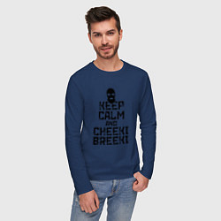 Лонгслив хлопковый мужской Keep Calm & Cheeki Breeki, цвет: тёмно-синий — фото 2