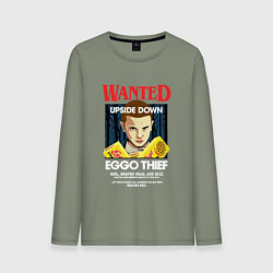 Лонгслив хлопковый мужской Wanted: Eggo Thief / 11, цвет: авокадо