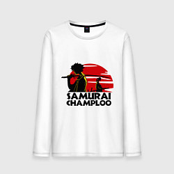 Лонгслив хлопковый мужской Самурай Champloo закат, цвет: белый
