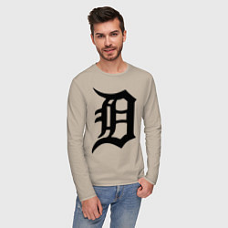Лонгслив хлопковый мужской Detroit Tigers, цвет: миндальный — фото 2