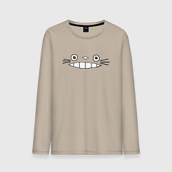Лонгслив хлопковый мужской Totoro face, цвет: миндальный