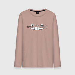 Лонгслив хлопковый мужской Totoro face, цвет: пыльно-розовый