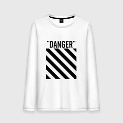 Лонгслив хлопковый мужской Off-White: Danger, цвет: белый