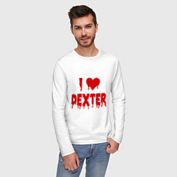 Лонгслив хлопковый мужской I love Dexter, цвет: белый — фото 2