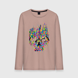 Лонгслив хлопковый мужской Череп, цвет: пыльно-розовый