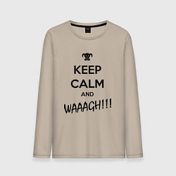 Лонгслив хлопковый мужской Keep Calm & WAAAGH, цвет: миндальный