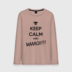 Лонгслив хлопковый мужской Keep Calm & WAAAGH, цвет: пыльно-розовый