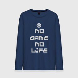Лонгслив хлопковый мужской No game No life, цвет: тёмно-синий