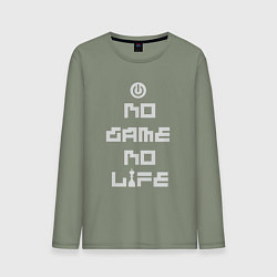 Лонгслив хлопковый мужской No game No life, цвет: авокадо