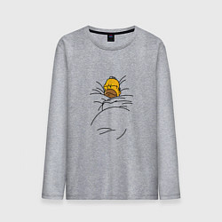 Лонгслив хлопковый мужской Спящий Гомер, цвет: меланж