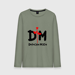 Лонгслив хлопковый мужской Depeche Mode Rose, цвет: авокадо