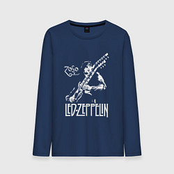 Лонгслив хлопковый мужской Led Zeppelin, цвет: тёмно-синий