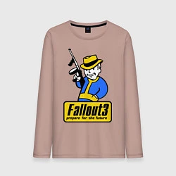 Лонгслив хлопковый мужской Fallout 3 Man, цвет: пыльно-розовый
