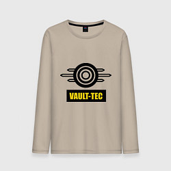 Лонгслив хлопковый мужской Vault-tec, цвет: миндальный
