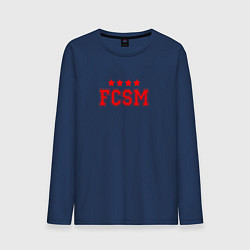 Лонгслив хлопковый мужской FCSM Club, цвет: тёмно-синий