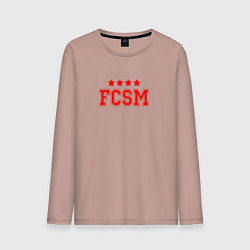 Лонгслив хлопковый мужской FCSM Club, цвет: пыльно-розовый