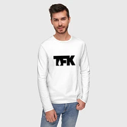 Лонгслив хлопковый мужской TFK: Black Logo, цвет: белый — фото 2