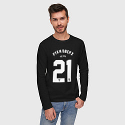 Лонгслив хлопковый мужской Руки вверх 21, цвет: черный — фото 2