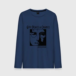 Лонгслив хлопковый мужской Give Peace a Chance, цвет: тёмно-синий