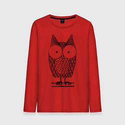 Лонгслив хлопковый мужской Owl grafic, цвет: красный