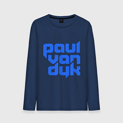 Лонгслив хлопковый мужской Paul van Dyk: Filled цвета тёмно-синий — фото 1