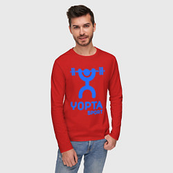Лонгслив хлопковый мужской Yopta Sport, цвет: красный — фото 2