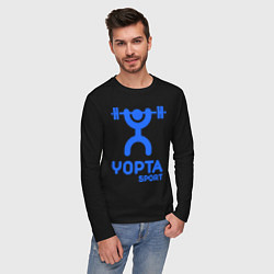 Лонгслив хлопковый мужской Yopta Sport, цвет: черный — фото 2