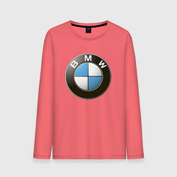 Лонгслив хлопковый мужской BMW, цвет: коралловый