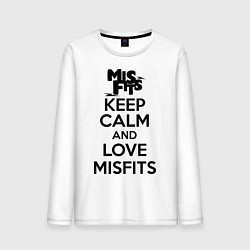 Лонгслив хлопковый мужской Keep Calm & Love Misfits, цвет: белый