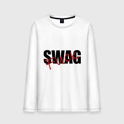 Лонгслив хлопковый мужской SWAG Fuck, цвет: белый