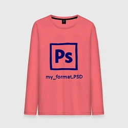 Лонгслив хлопковый мужской Photoshop, цвет: коралловый