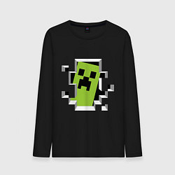 Лонгслив хлопковый мужской Crash Minecraft, цвет: черный