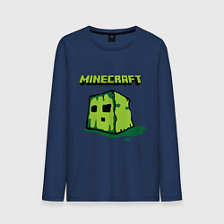 Лонгслив хлопковый мужской Minecraft Creeper, цвет: тёмно-синий