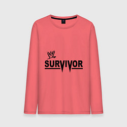 Лонгслив хлопковый мужской WWE Survivor, цвет: коралловый