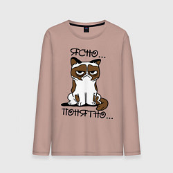 Мужской лонгслив Ясно, понятно (грустный кот)