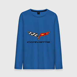 Лонгслив хлопковый мужской Chevrolet corvette цвета синий — фото 1