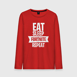 Лонгслив хлопковый мужской Eat Sleep Fortnite Repeat, цвет: красный