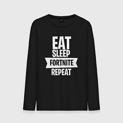 Лонгслив хлопковый мужской Eat Sleep Fortnite Repeat, цвет: черный
