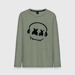 Лонгслив хлопковый мужской Marshmello Music, цвет: авокадо