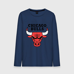 Лонгслив хлопковый мужской Chicago Bulls, цвет: тёмно-синий