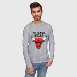 Лонгслив хлопковый мужской Chicago Bulls, цвет: меланж — фото 2