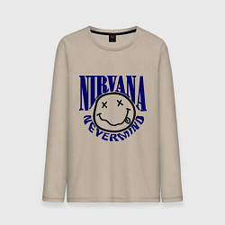 Лонгслив хлопковый мужской Nevermind Nirvana, цвет: миндальный
