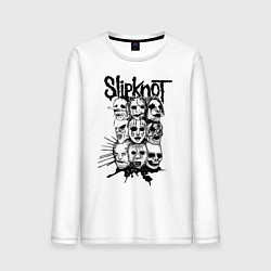 Лонгслив хлопковый мужской Slipknot Faces, цвет: белый