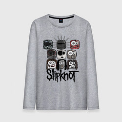 Лонгслив хлопковый мужской Slipknot Masks, цвет: меланж
