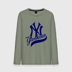 Лонгслив хлопковый мужской NY - Yankees, цвет: авокадо