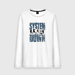 Лонгслив хлопковый мужской System of a Down большое лого, цвет: белый