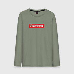 Лонгслив хлопковый мужской Suprememe, цвет: авокадо